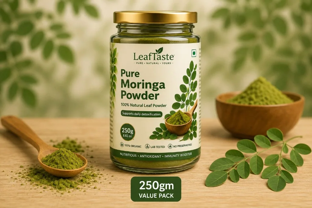LeafTaste Pure Moringa Powder 250g jar